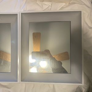 Set of 2 white and grey mirrors